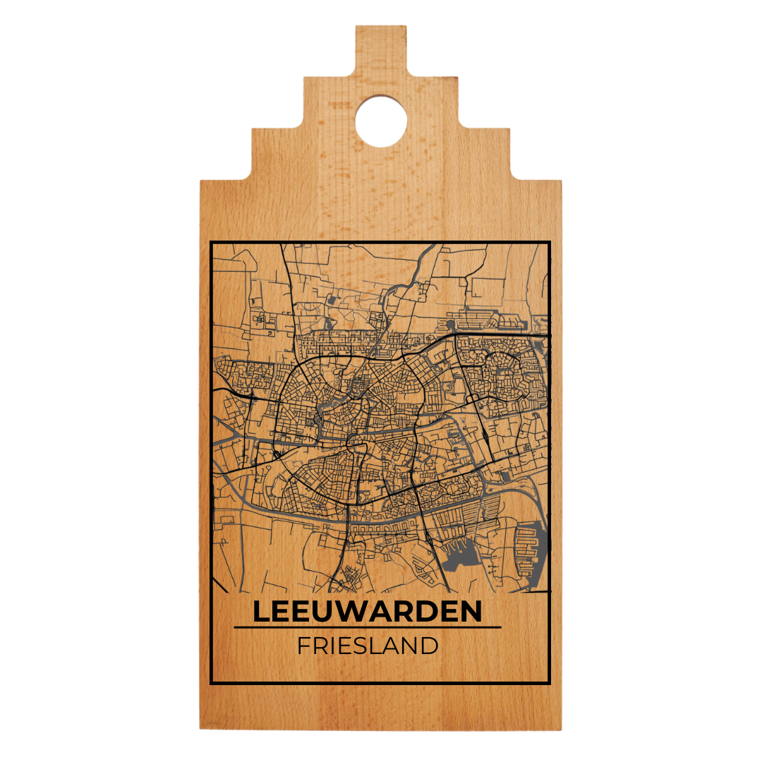 Borrelplank met Plattegrond 39x20 cm | Leeuwarden