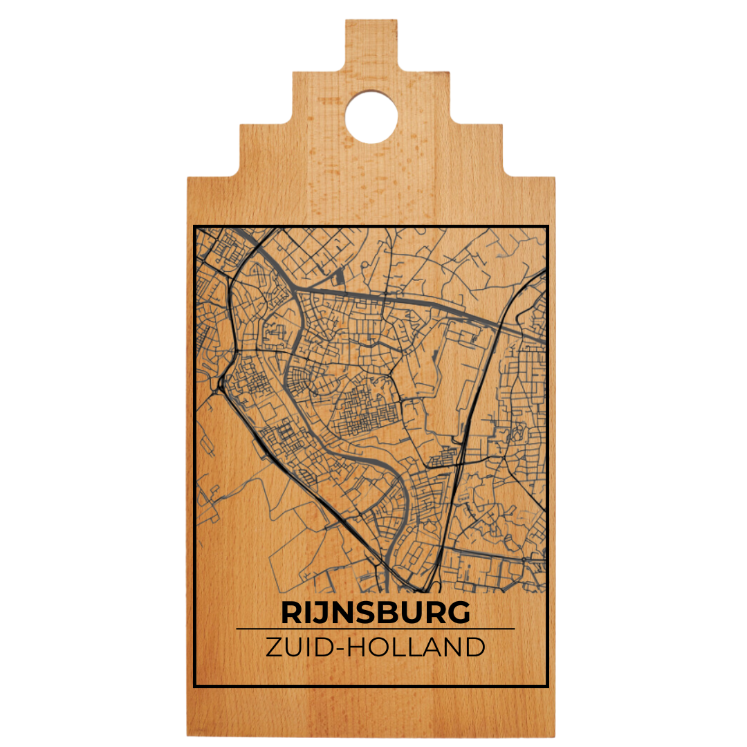 Borrelplank met Plattegrond 39x20 cm | Rijnsburg