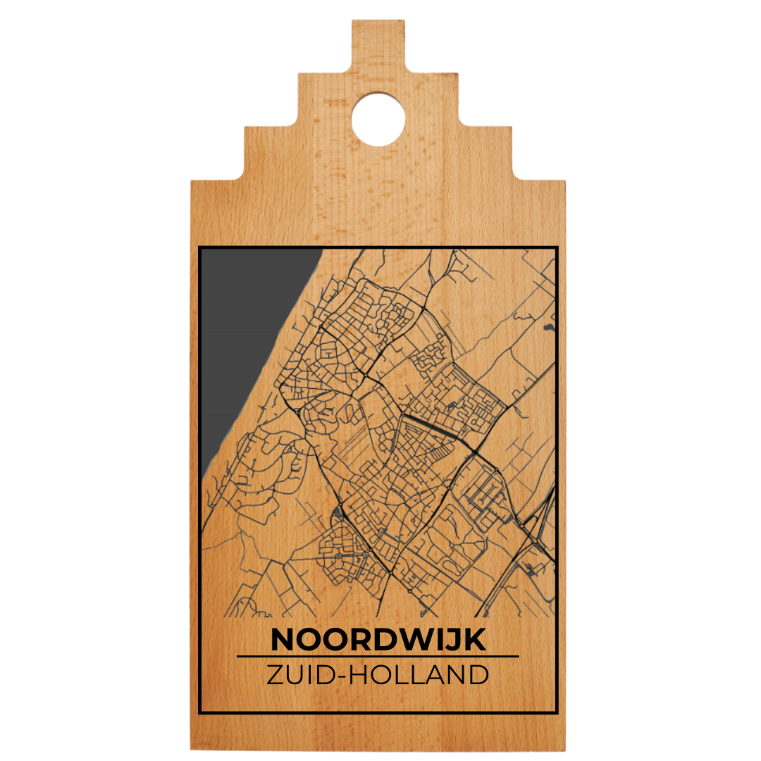 Borrelplank met Plattegrond 39x20 cm | Noordwijk