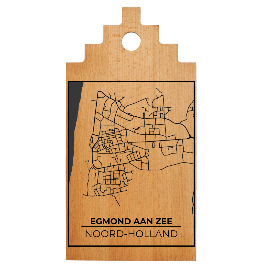 Borrelplank met Plattegrond 39x20 cm | Egmond aan Zee