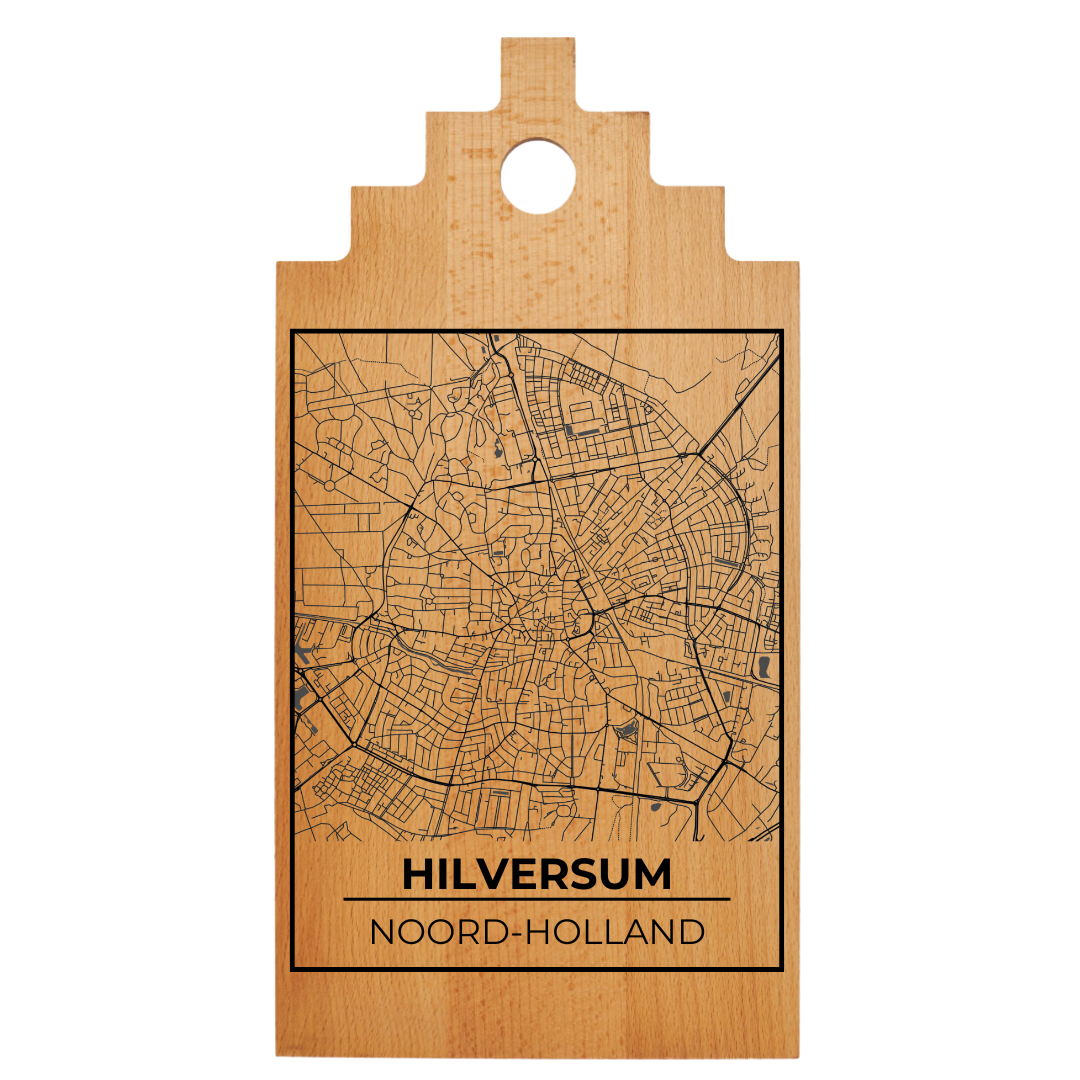 Borrelplank met Plattegrond 39x20 cm | Hilversum