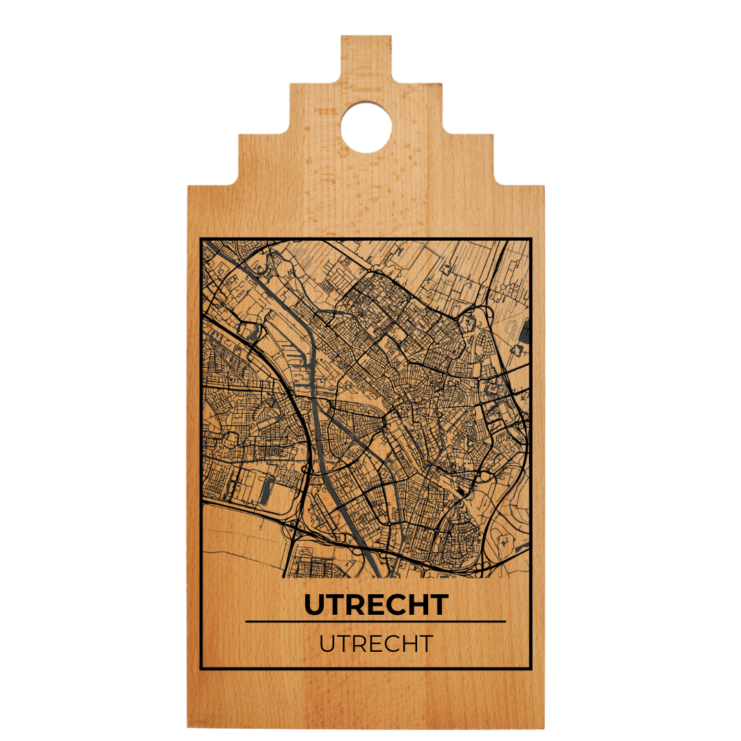 Borrelplank met Plattegrond 39x20 cm | Utrecht