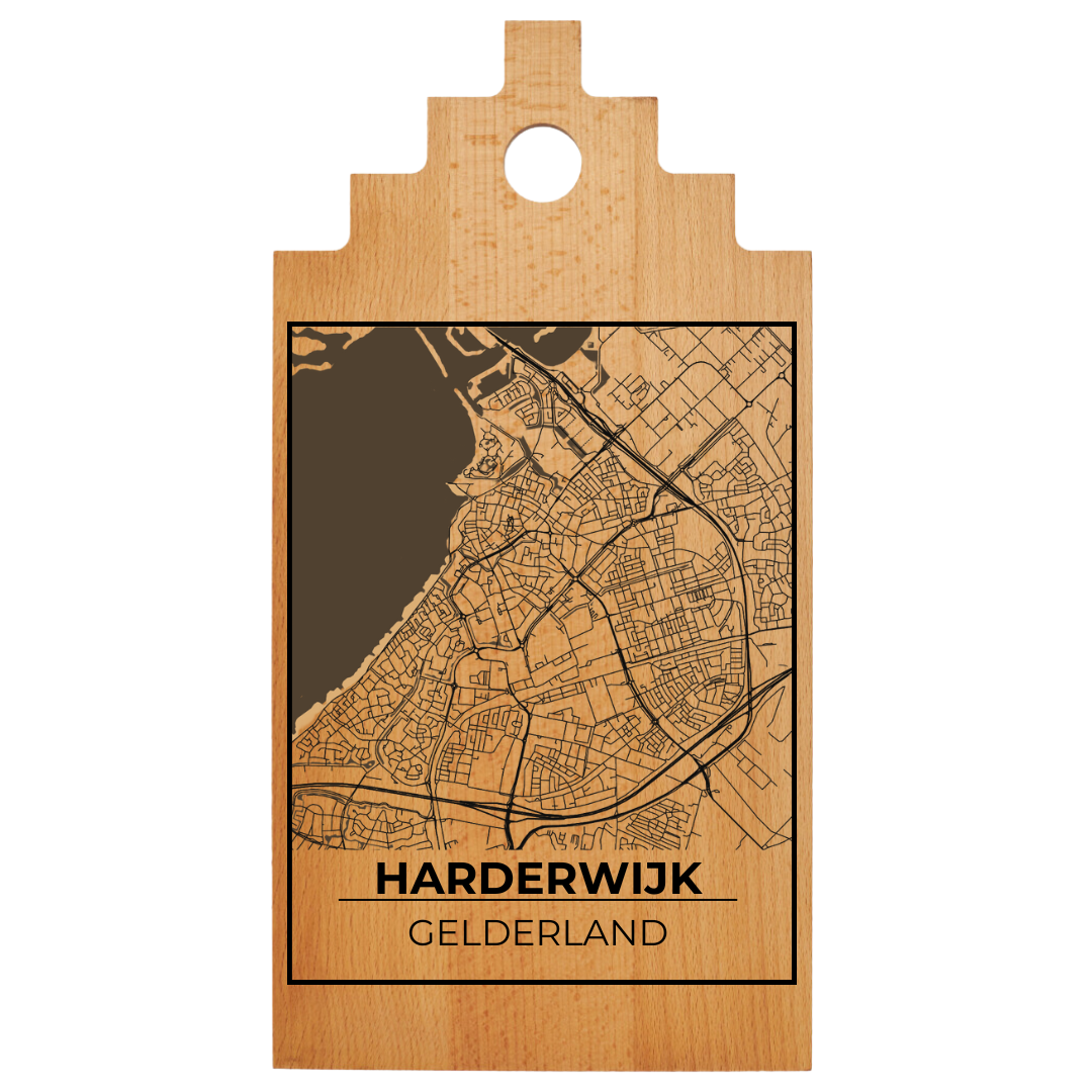 Borrelplank met Plattegrond 39x20 cm | Harderwijk