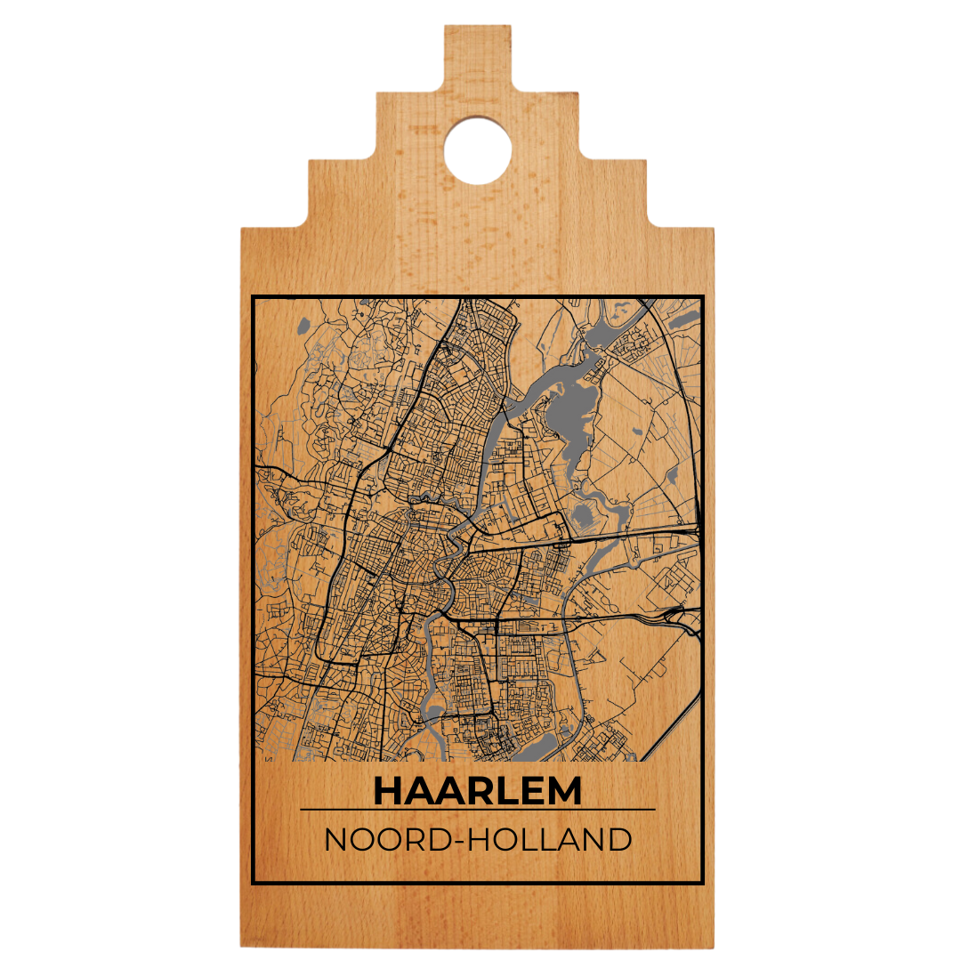 Borrelplank met Plattegrond 39x20 cm | Haarlem