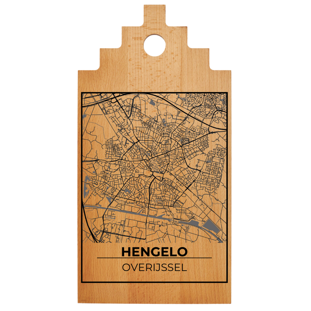 Borrelplank met Plattegrond 39x20 cm | Hengelo