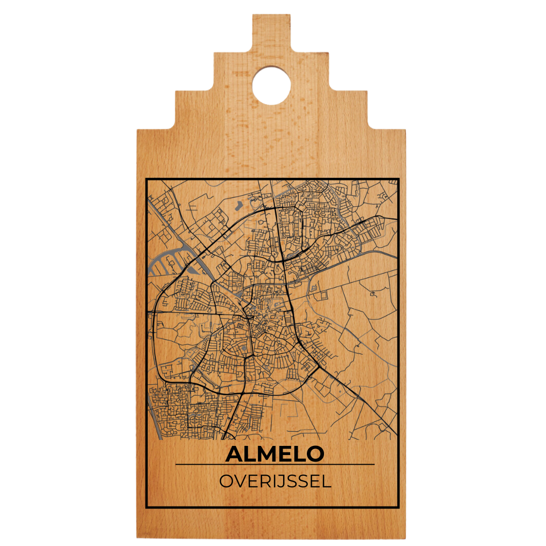 Borrelplank met Plattegrond 39x20 cm | Almelo