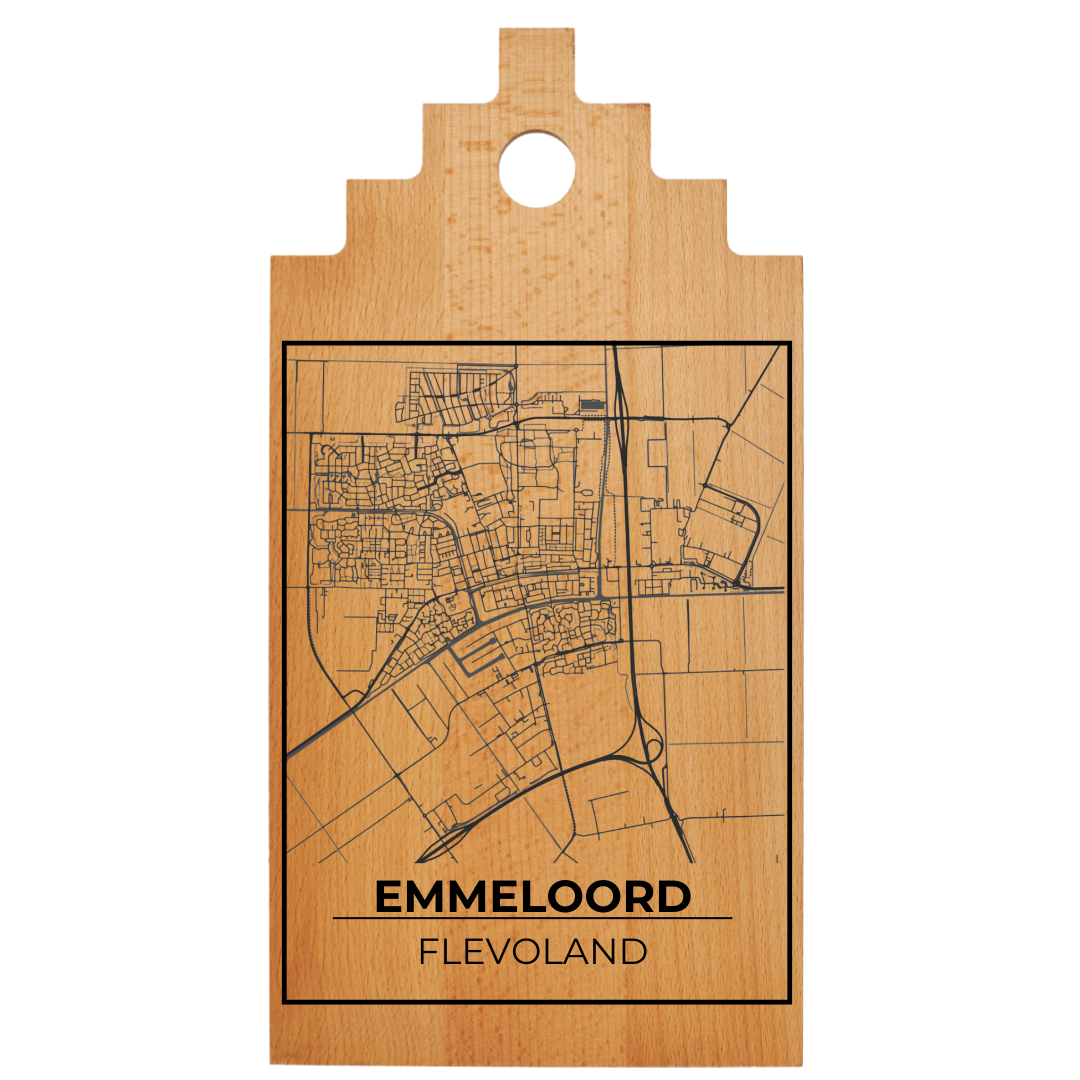 Borrelplank met Plattegrond 39x20 cm | Emmeloord