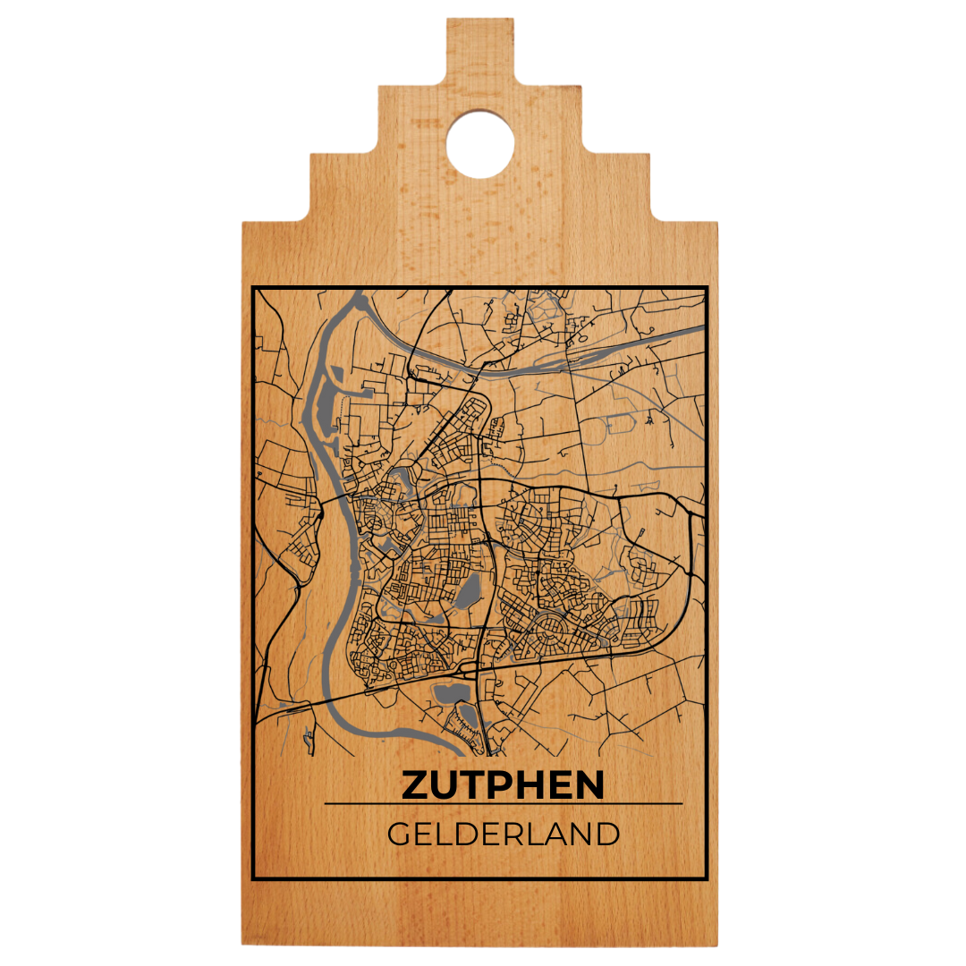 Borrelplank met Plattegrond 39x20 cm | Zutphen