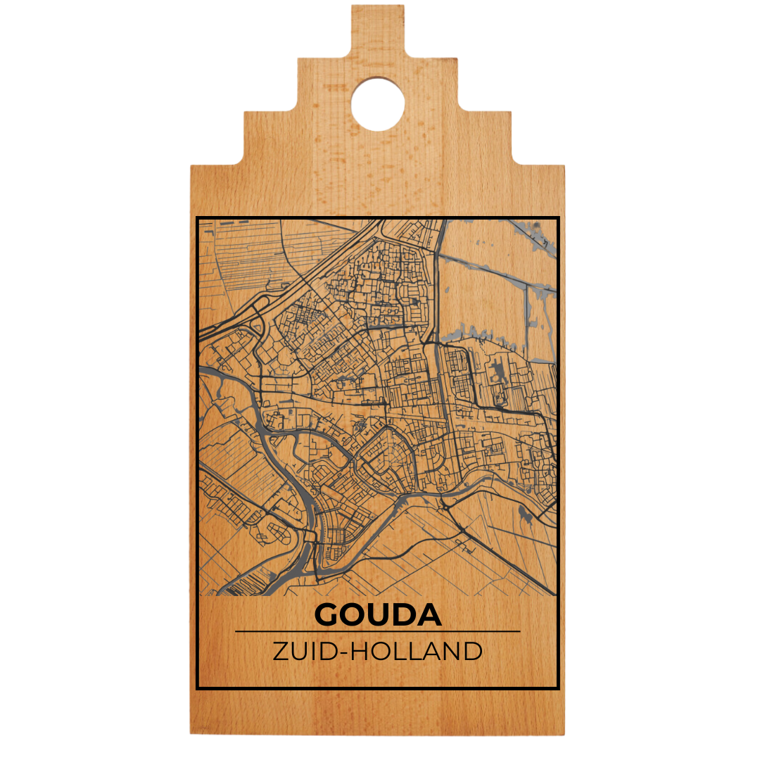 Borrelplank met Plattegrond 39x20 cm | Gouda