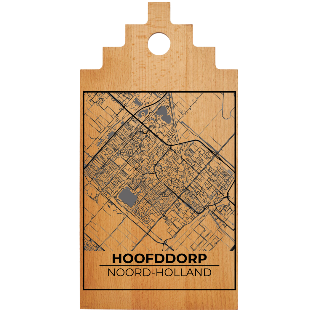 Borrelplank met Plattegrond 39x20 cm | Hoofddorp