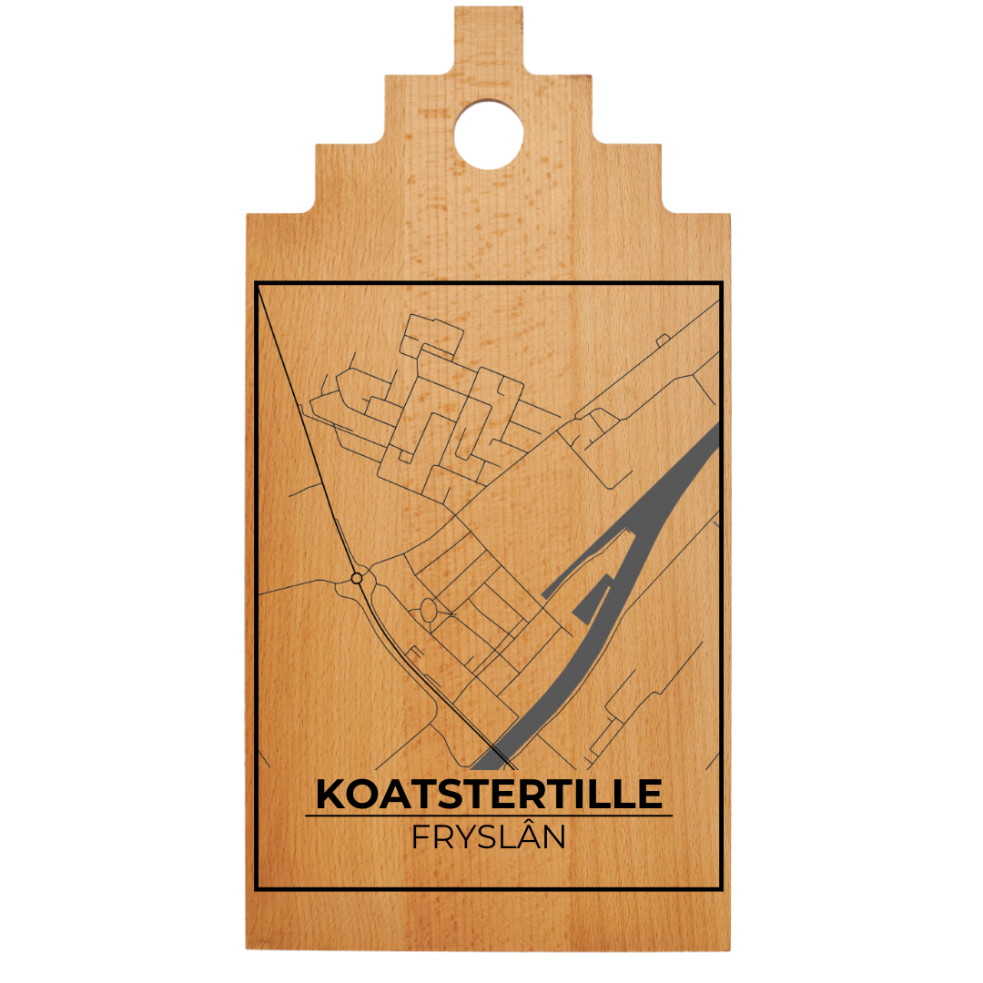 Borrelplank met Plattegrond 39x20 cm | Koatstertille (Kootstertille)
