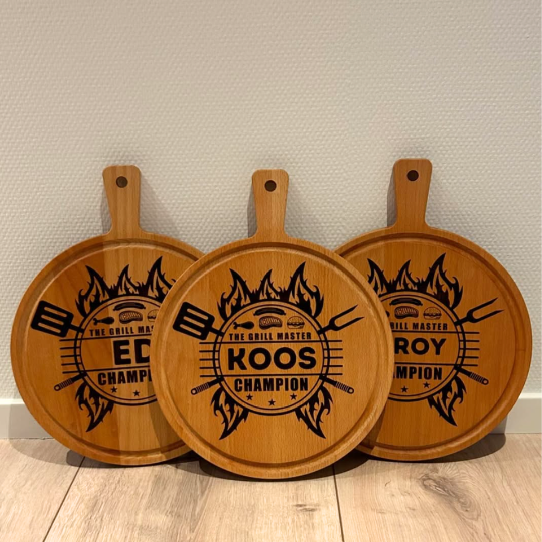 Borrelplank BBQ Ø 30cm Gepersonaliseerd