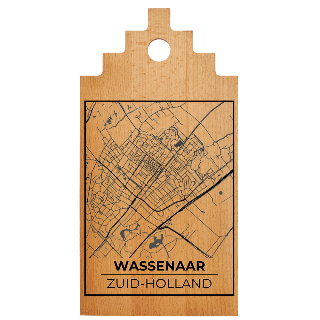 Borrelplank met Plattegrond  39×20 cm | Wassenaar