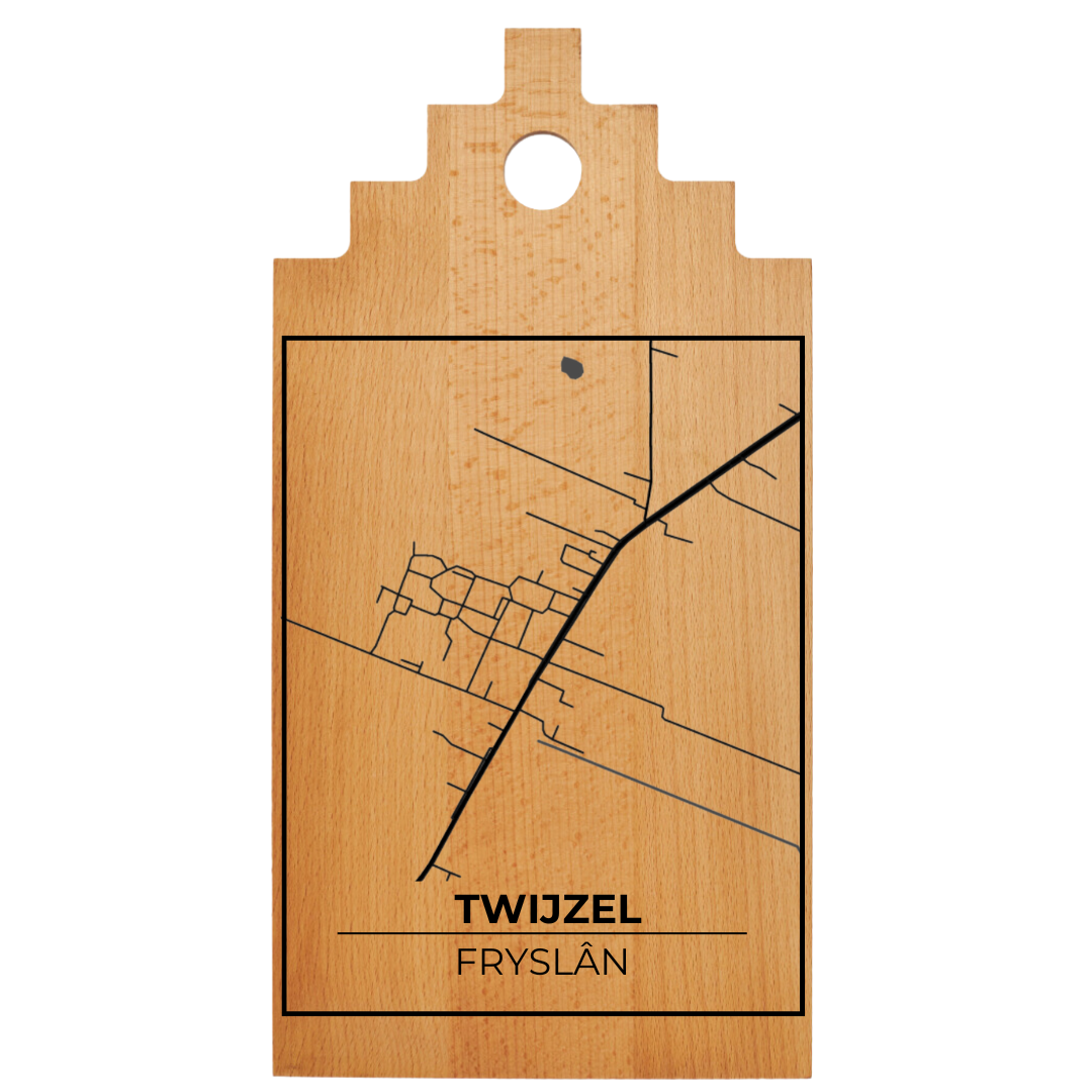 Borrelplank met Plattegrond  39×20 cm |Twijzel