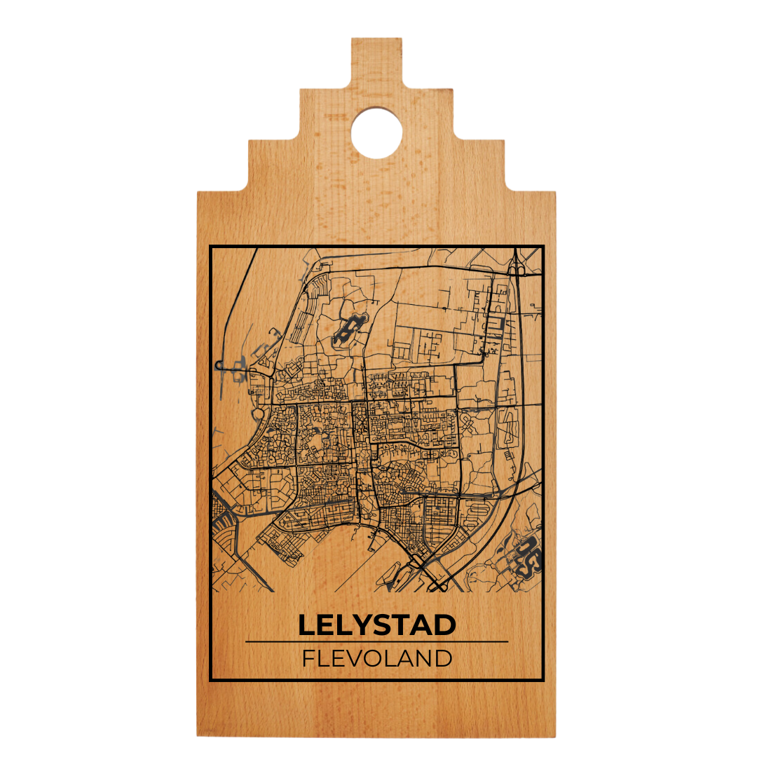 Borrelplank met Plattegrond  39×20 cm | Lelystad
