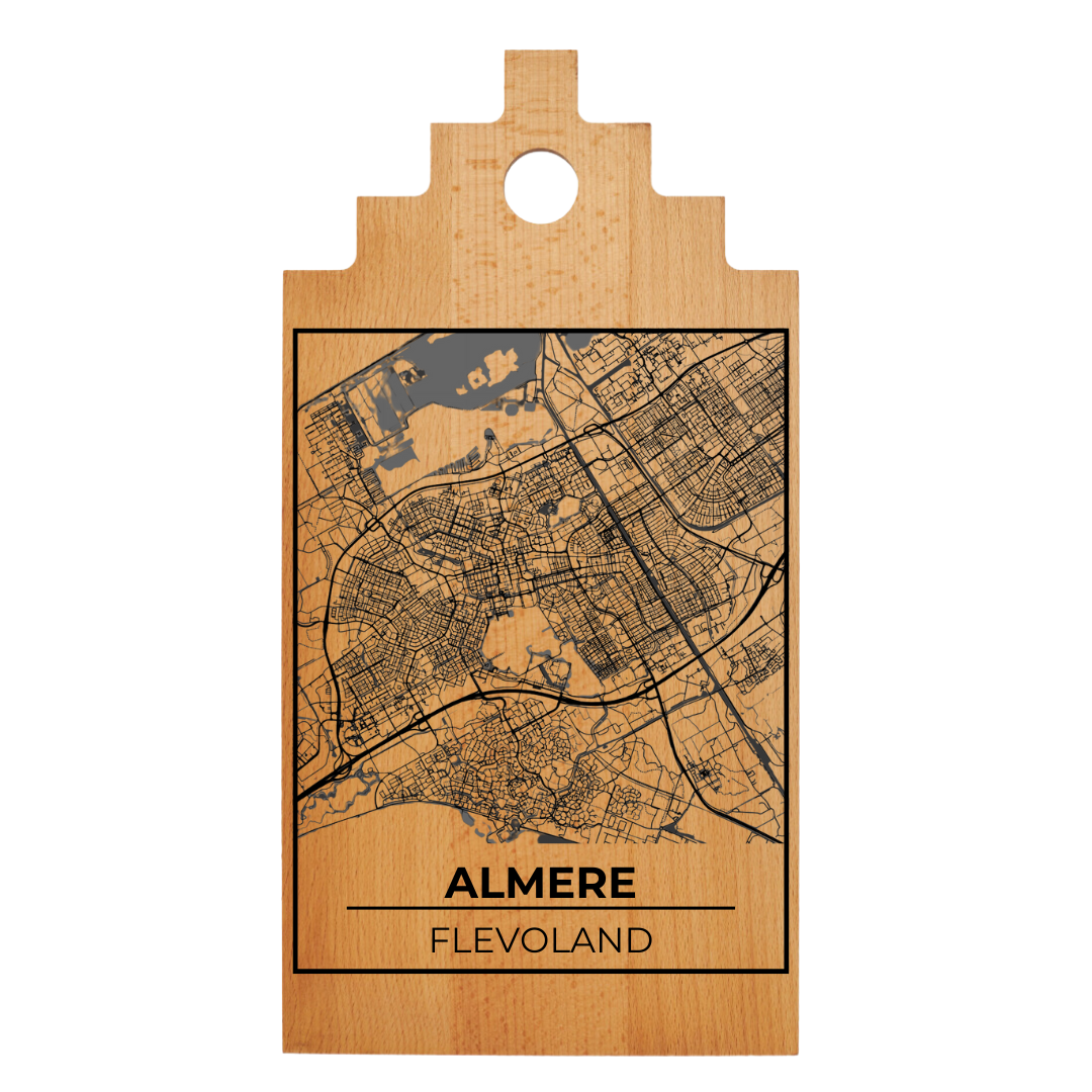 Borrelplank met Plattegrond  39×20 cm | Almere
