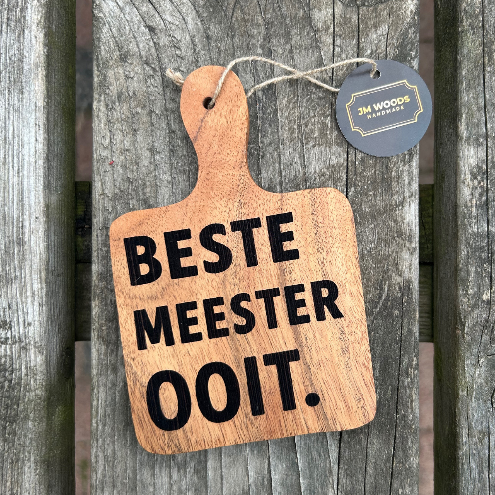 Houten Onderzetter Beste Meester Ooit | Cadeau voor Meester