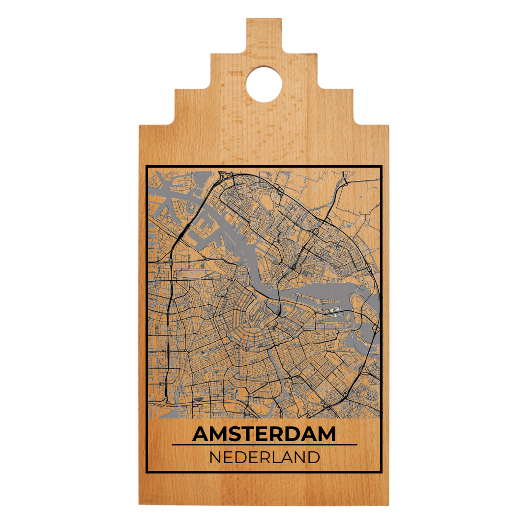 Borrelplank met Plattegrond  39×20 cm | Amsterdam Centrum