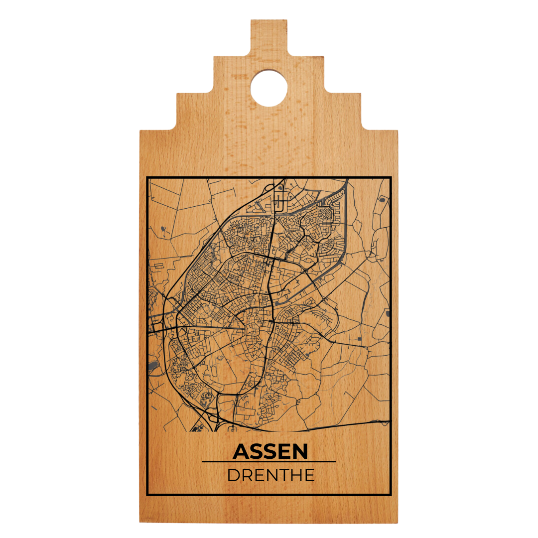 Borrelplank met Plattegrond  39×20 cm | Assen