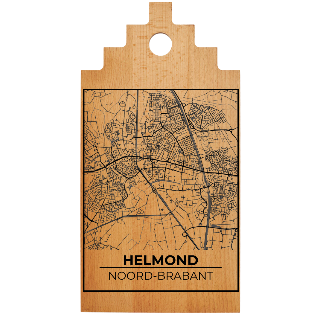 Borrelplank met Plattegrond  39×20 cm | Helmond