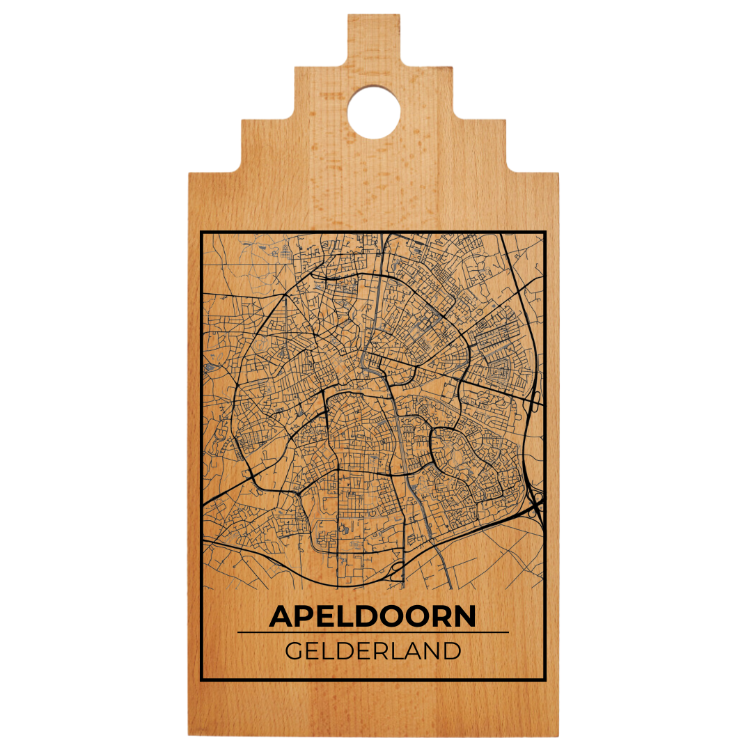 Borrelplank met Plattegrond  39×20 cm | Apeldoorn