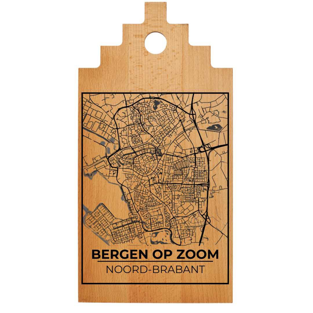 Borrelplank met Plattegrond  39×20 cm | Bergen op Zoom