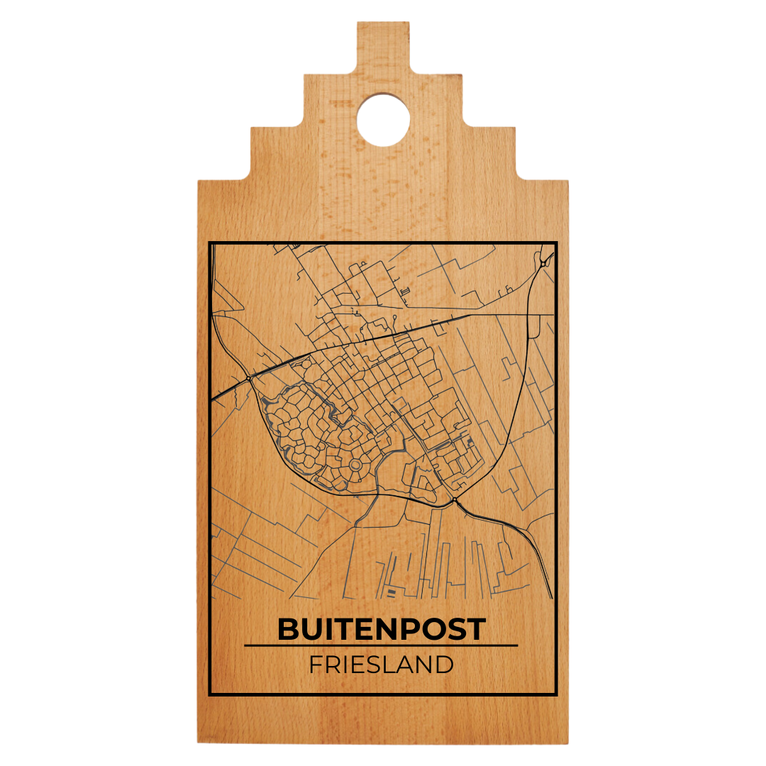 Borrelplank met Plattegrond  39×20 cm | Buitenpost