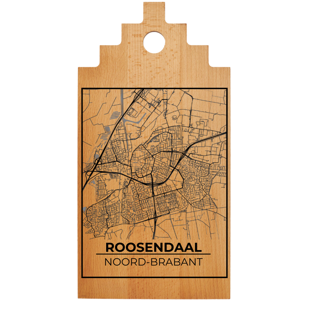 Borrelplank met Plattegrond  39×20 cm | Roosendaal