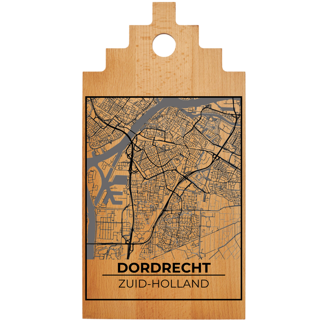Borrelplank met Plattegrond  39×20 cm | Dordrecht