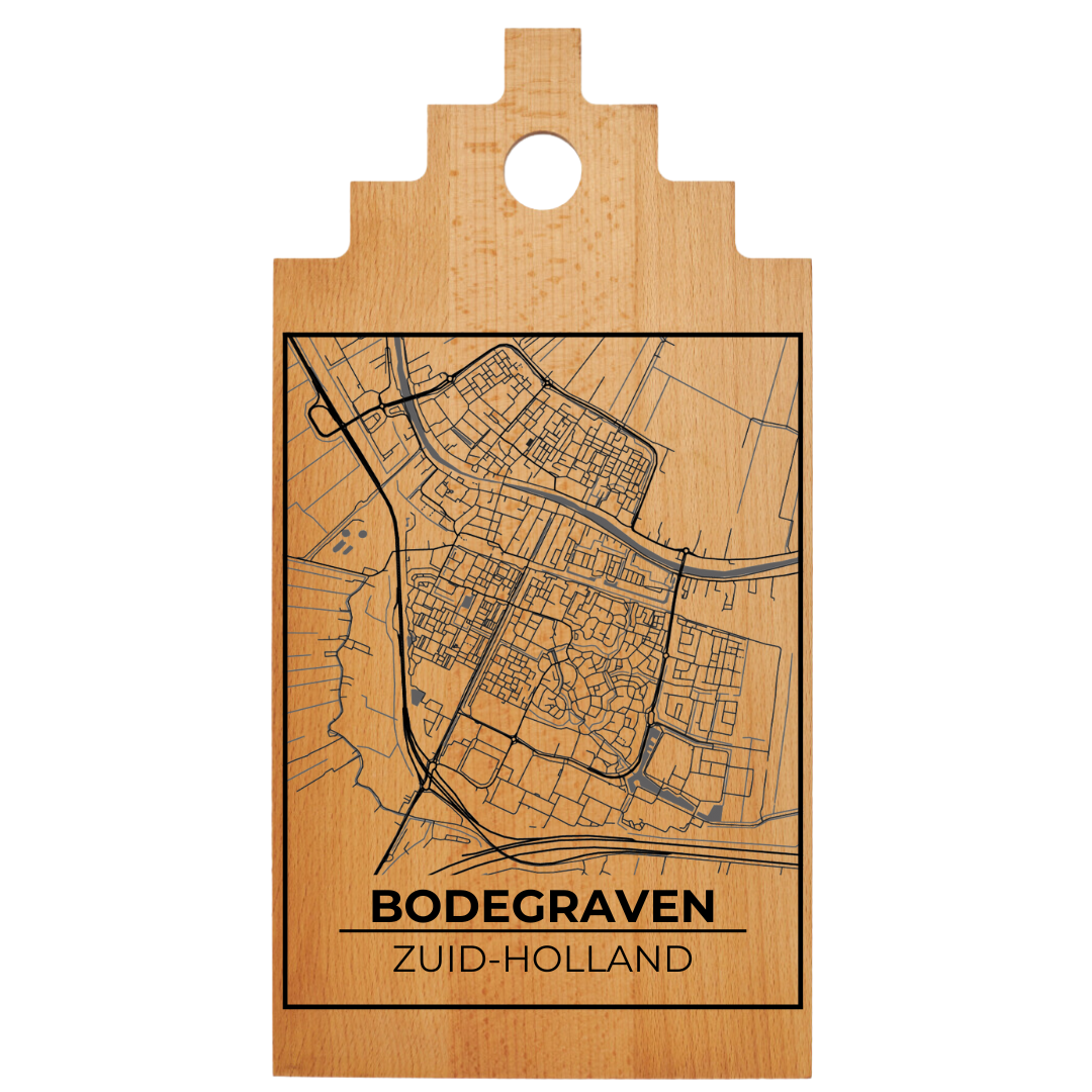 Borrelplank met Plattegrond  39×20 cm | Bodegraven