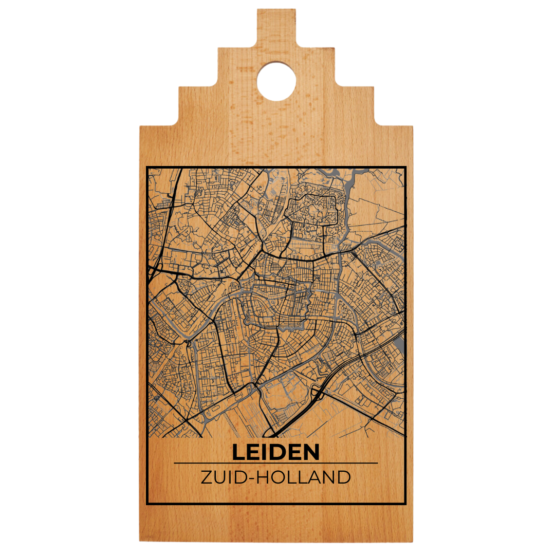 Borrelplank met Plattegrond  39×20 cm | Leiden