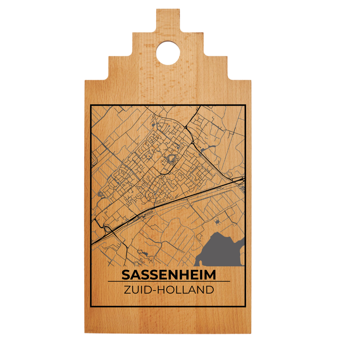 Borrelplank met Plattegrond  39×20 cm | Sassenheim