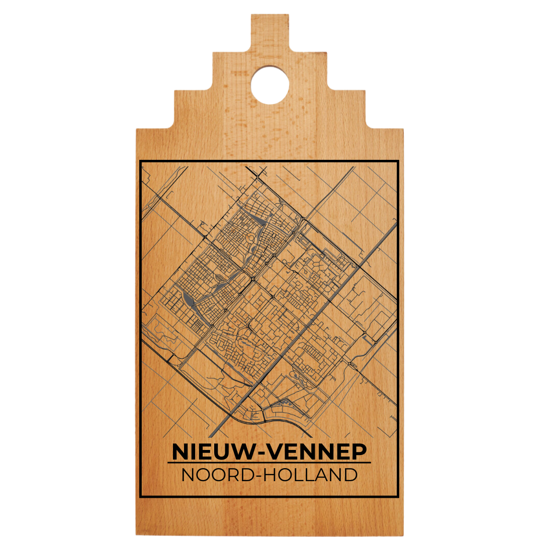 Borrelplank met Plattegrond  39×20 cm | Nieuw – Vennep