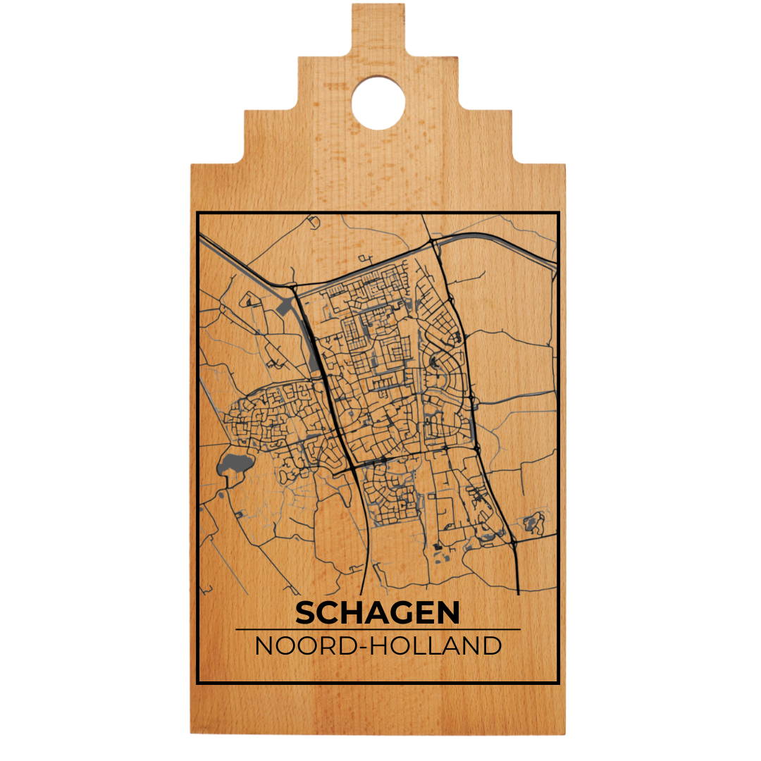 Borrelplank met Plattegrond  39×20 cm | Schagen