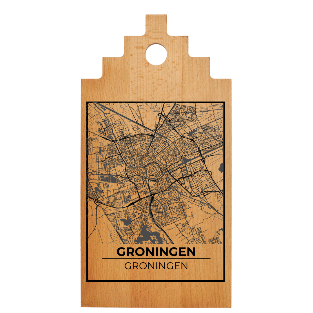 Borrelplank met Plattegrond  39×20 cm | Groningen