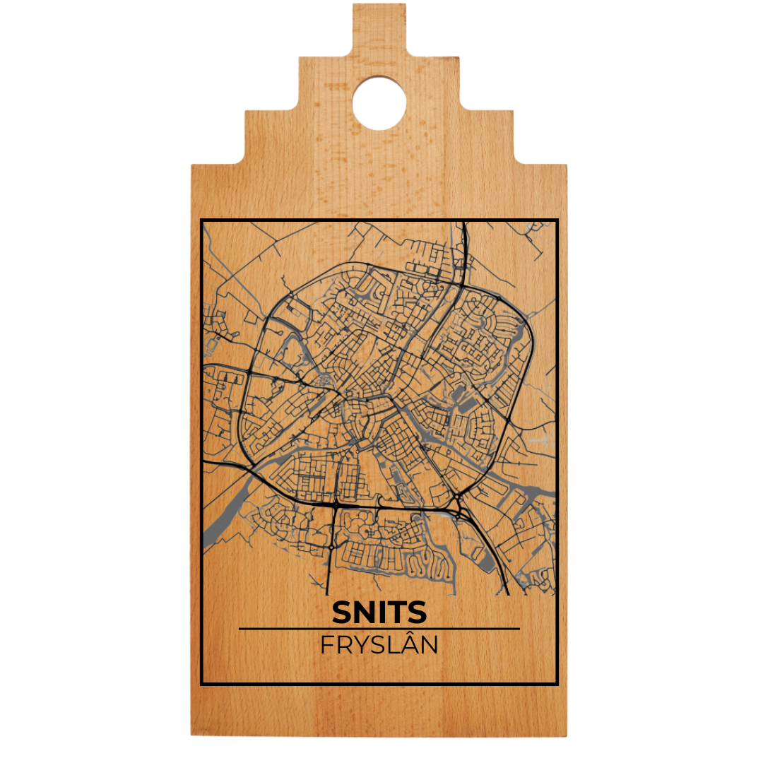 Borrelplank met Plattegrond  39×20 cm | Snits (Sneek)