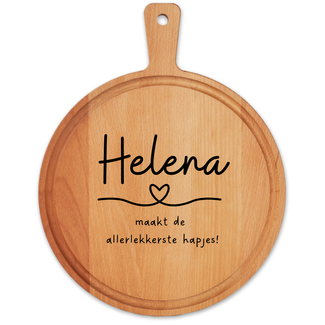 Gepersonaliseerde Borrelplank Ø 30 cm – De Allerlekkerste Hapjes!