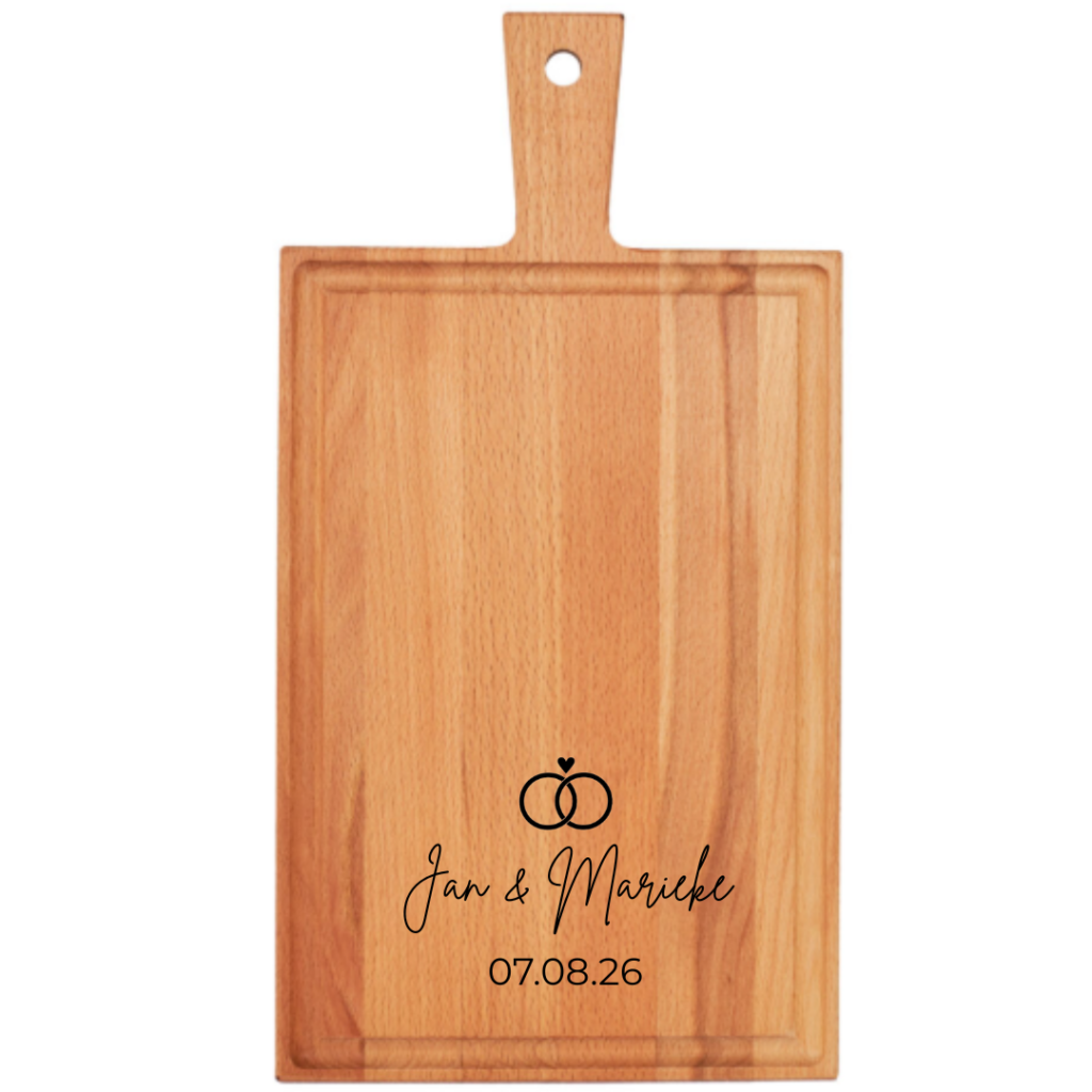 Borrelplank Bruiloft 38 x 20 cm – Trouwringen