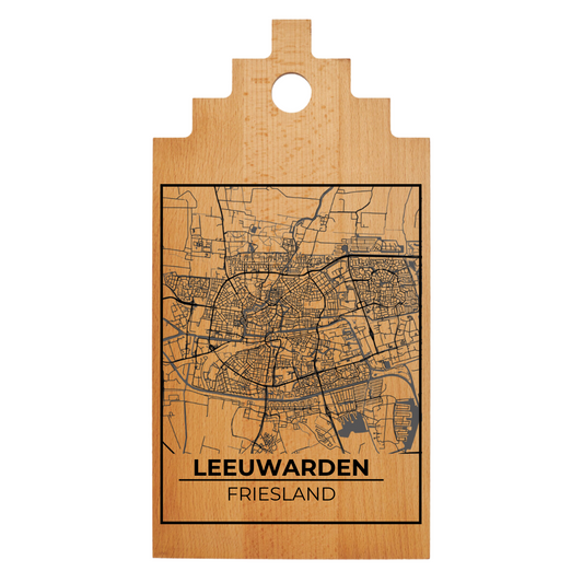 Borrelplank met Plattegrond  39x20 cm | Leeuwarden