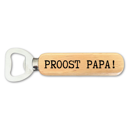 Bieropener Proost Papa – Cadeau – gepersonaliseerd met gravure