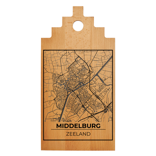 Borrelplank met Plattegrond  39x20 cm | Middelburg