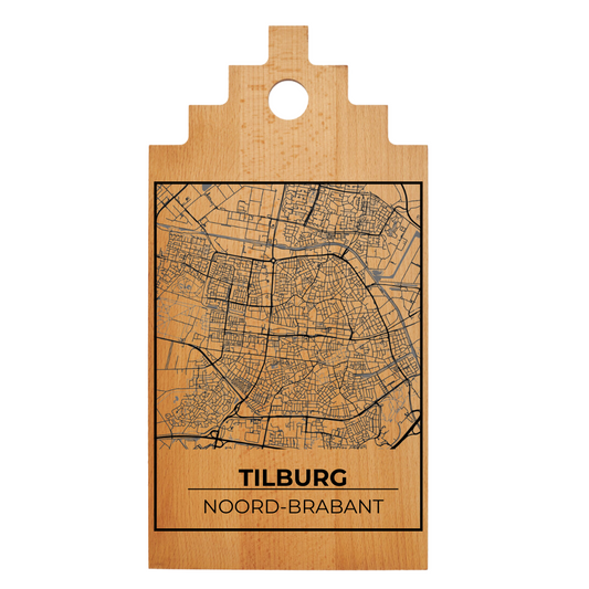 Borrelplank met Plattegrond  39x20 cm | Tilburg