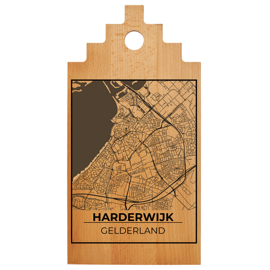 Borrelplank met Plattegrond  39x20 cm | Harderwijk