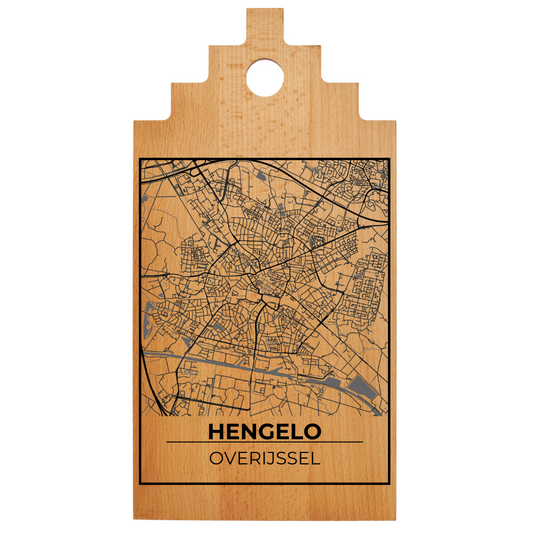 Borrelplank met Plattegrond  39x20 cm | Hengelo