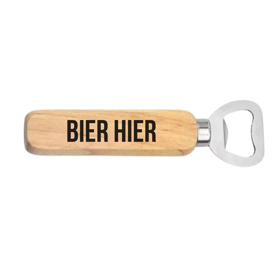 Bieropener - Flesopener - Opener voor bier - Hout - RVS