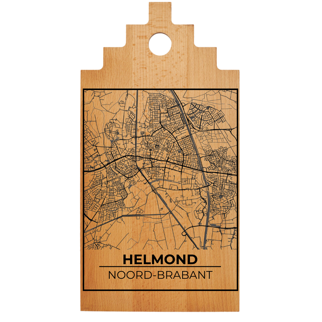 Borrelplank met Plattegrond  39x20 cm | Helmond