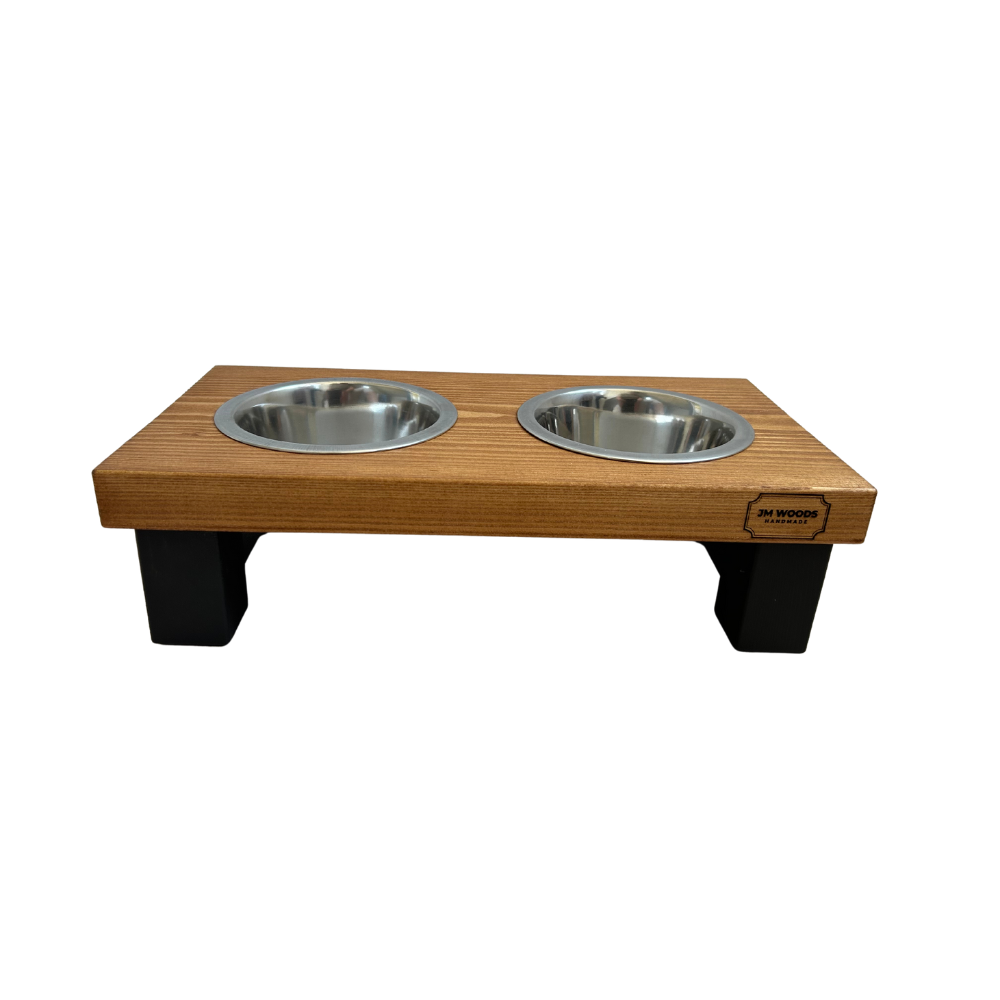 Voerbak tafel kleine hond of kat - Warm eiken 10 cm