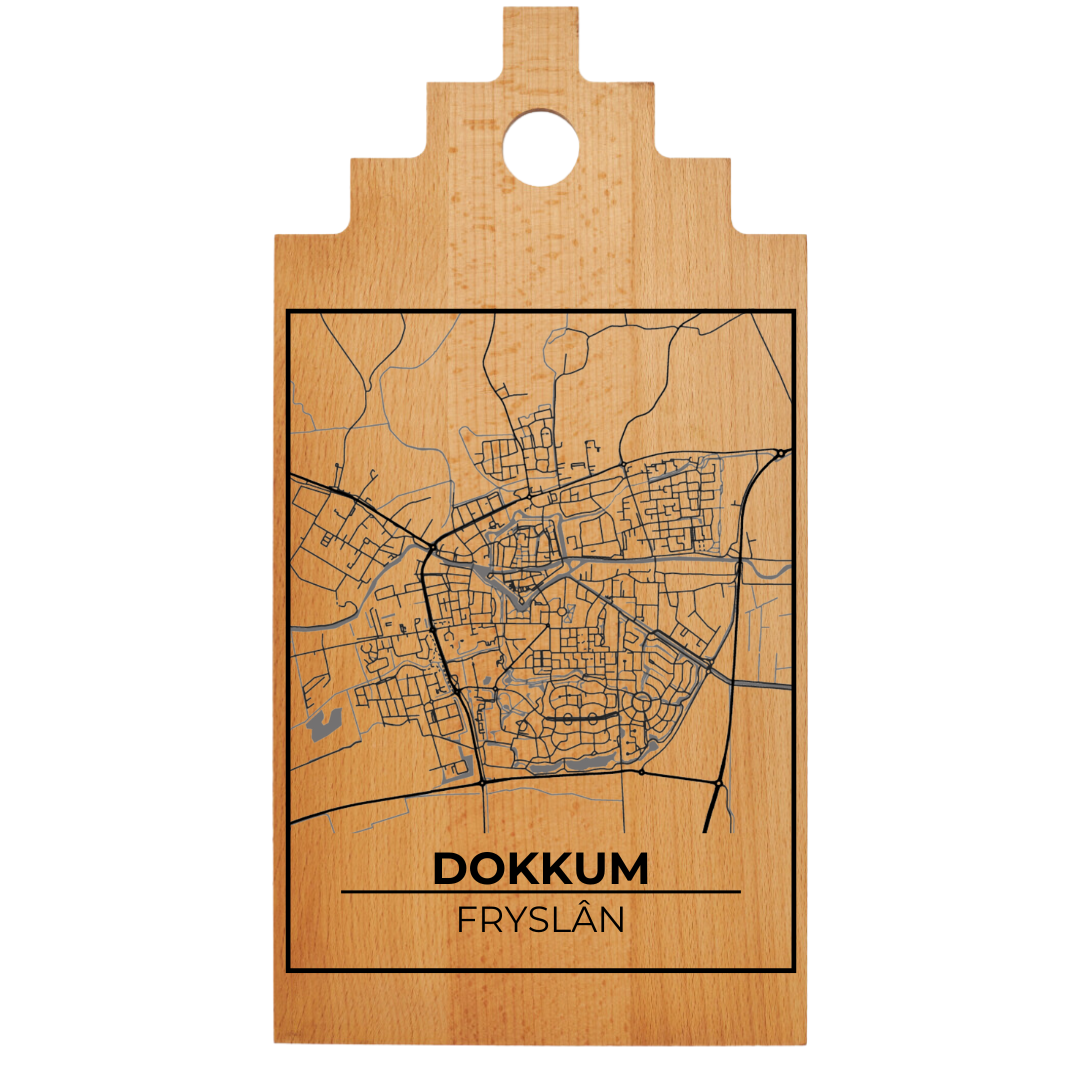 Borrelplank met Plattegrond  39x20 cm |Dokkum