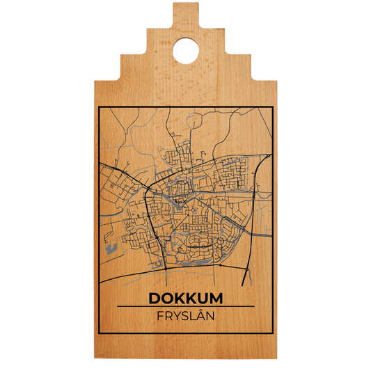 Borrelplank met Plattegrond  39x20 cm |Dokkum