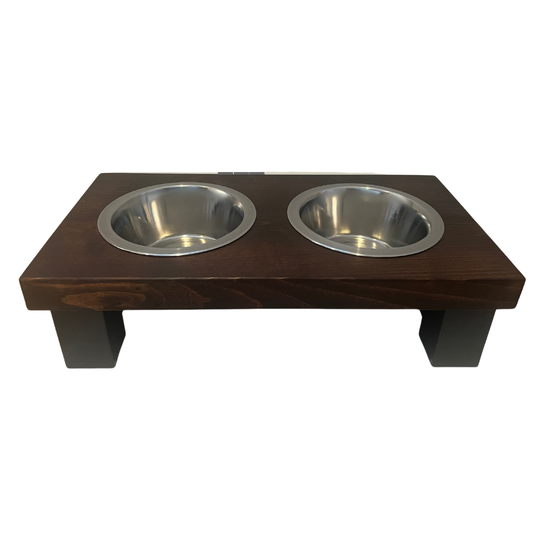 Voerbak tafel kleine hond of kat - Wenge 10 cm